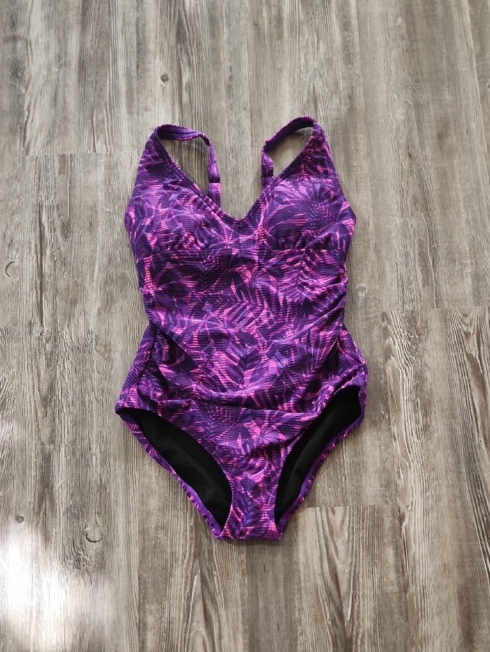 TYR Purple Leaf-Print One-Piece Swimsuit